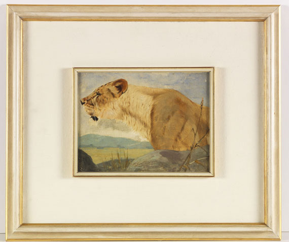 Wilhelm Kuhnert - Kopf einer Löwin - Frame image