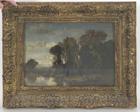 Fritz Halberg-Krauss - Flusslandschaft mit Kühen - Frame image