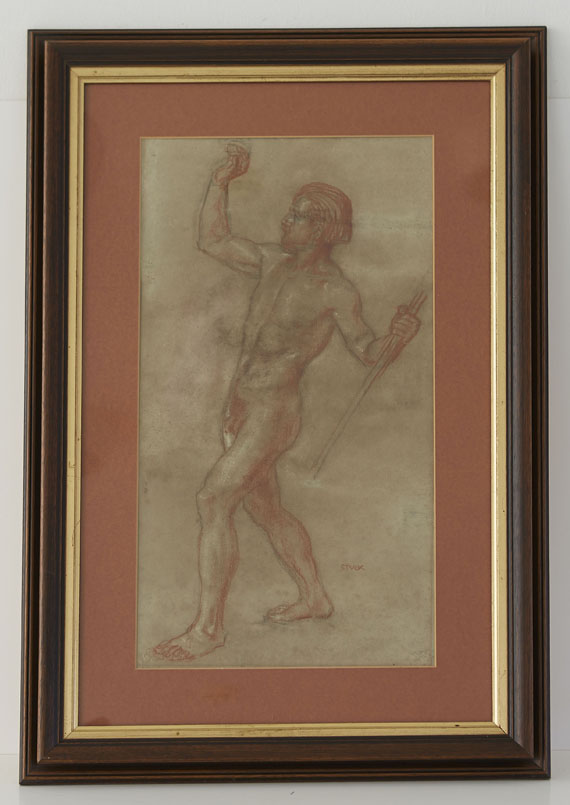 Franz von Stuck - Aktaion (Männlicher Akt mit Speer) - Frame image