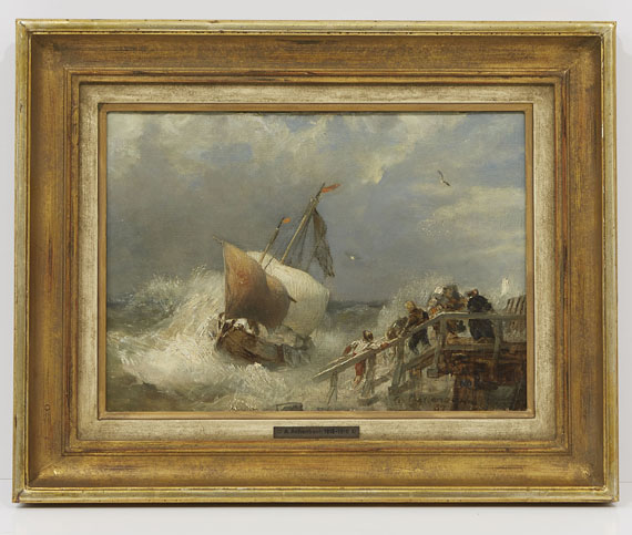 Andreas Achenbach - Sturm am Hafen - Frame image
