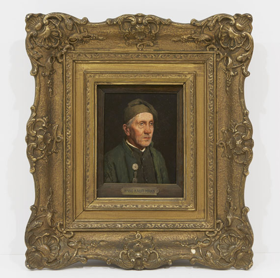 Hugo Kauffmann - Alter Bauer mit Zipfelhaube - Frame image