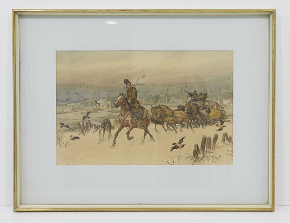 Juliusz Kossak - Schlittenfahrt - Frame image