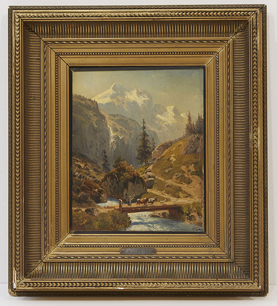 Adolf Conrad Mosengel - Gebirgsbach im Hochgebirge - Frame image