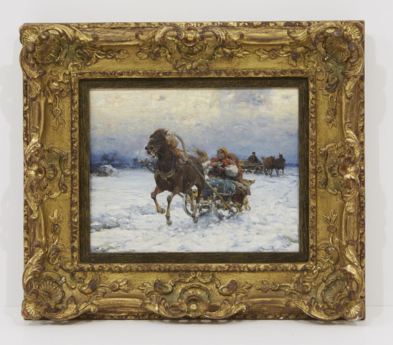 Alfred von Wierusz-Kowalski - Fröhliche Schlittenfahrt - Frame image