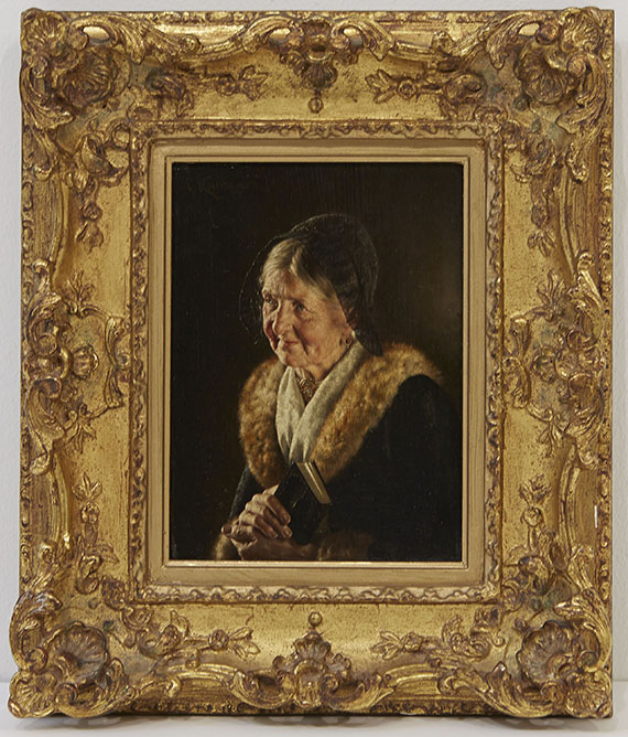 Carl Kronberger - Alte Dame mit Gebetsbuch - Frame image