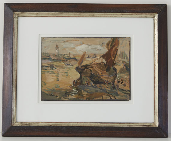 Julius Seyler - Segelschiff im Watt - Frame image