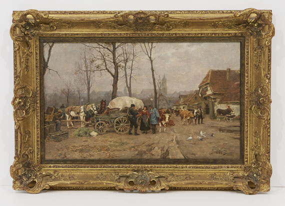 Karl Stuhlmüller - Herbstlicher Viehmarkt - Frame image