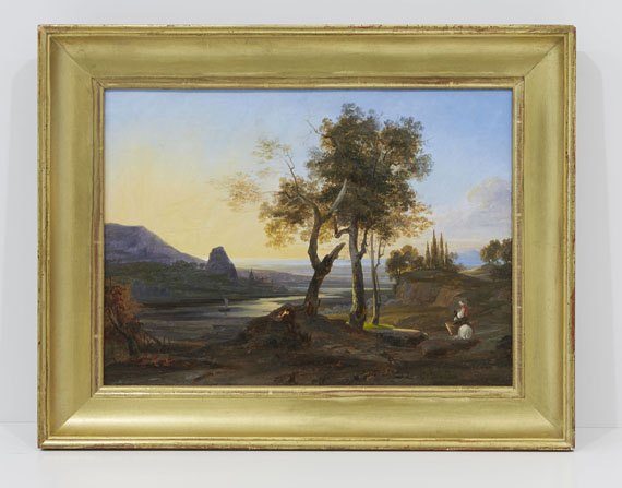 Johann Wilhelm Schirmer - Zugeschrieben - Italianisierende Rheinlandschaft - Frame image
