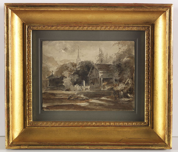 Friedrich Salathé - Schweizer Dorfansicht - Frame image