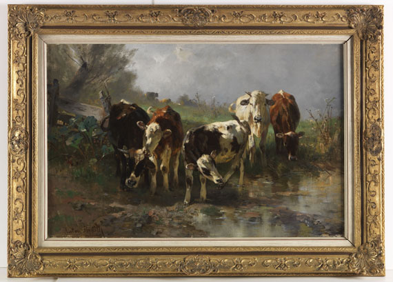 Anton Braith - Kühe am Wasser - Frame image