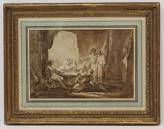 Philip Jakob de Loutherbourg - Zugeschrieben - Soldatengelage - Frame image
