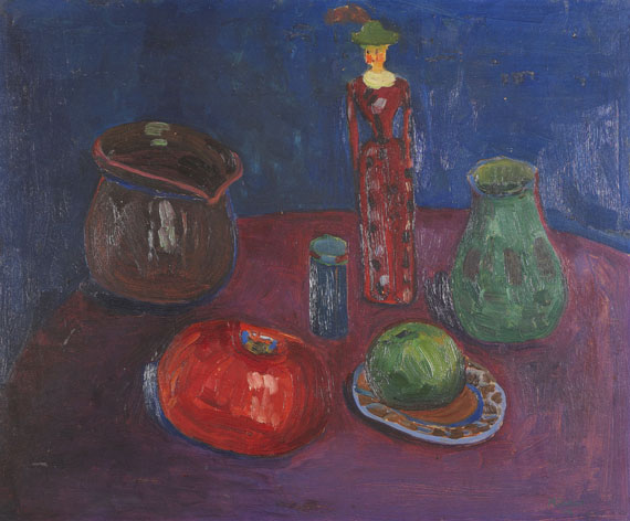 Gabriele Münter - Stillleben mit Holzpuppe (Klapperpuppe)