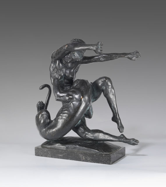 Fritz Behn - Weib, vom Panther überfallen - 