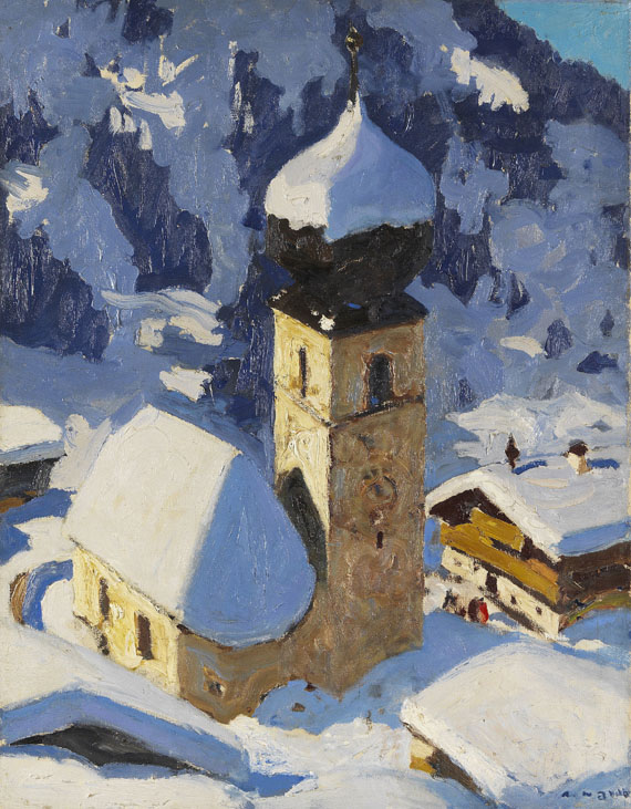 Alfons Walde - Verschneite Kirche (Bergdorf)