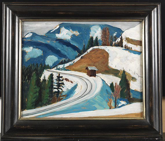 Münter - Straßendurchstich im Winter (Naturstudie. Station Berggeist Schnee)