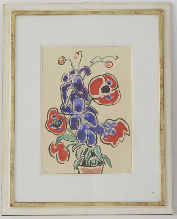 Gabriele Münter - Blumenstillleben mit Mohn und Lupinen - Frame image
