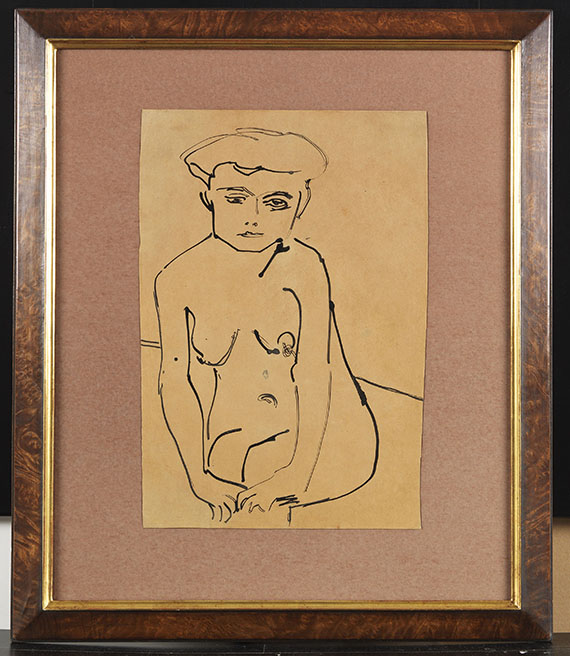 Ernst Ludwig Kirchner - Sitzender weiblicher Akt - Frame image