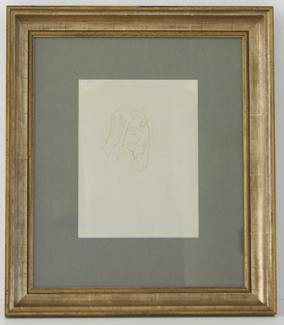 Gabriele Münter - Frauenkopf, aufgestützt - Frame image