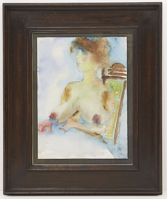 Otto Dix - Mädchenhalbakt am Tisch - Frame image