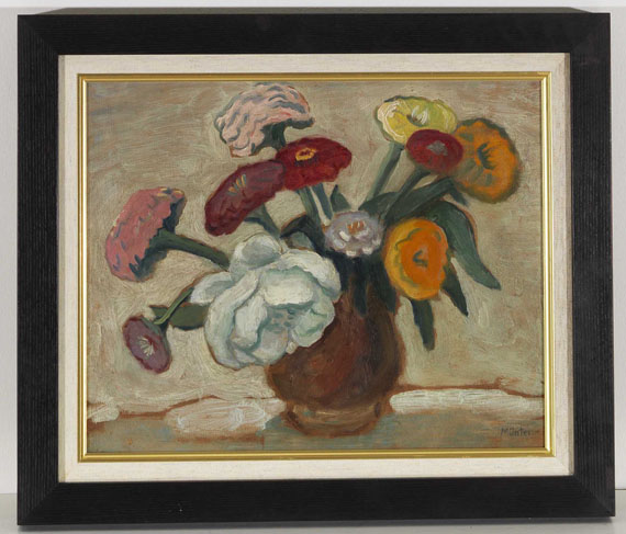 Gabriele Münter - Zinnien und weiße Rose - Frame image