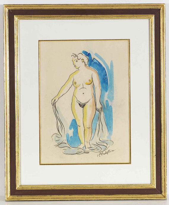 Hermann Max Pechstein - Stehender Frauenakt (Nymphe) - Frame image