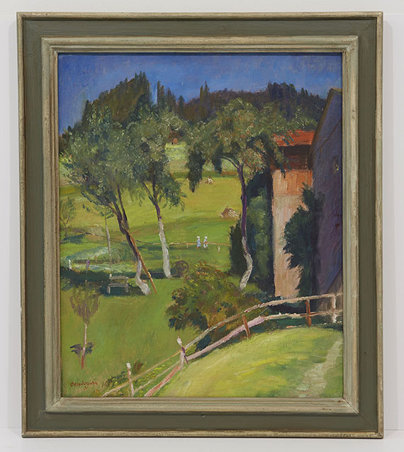 Otto Modersohn - Alte Obstbäume hinter dem Haus - Frame image