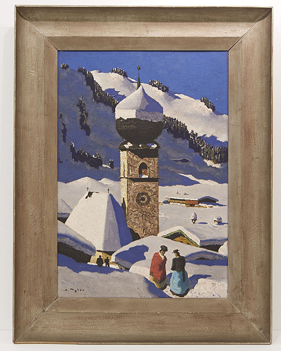 Alfons Walde - Verschneite Kirche (Bergdorf) - Frame image