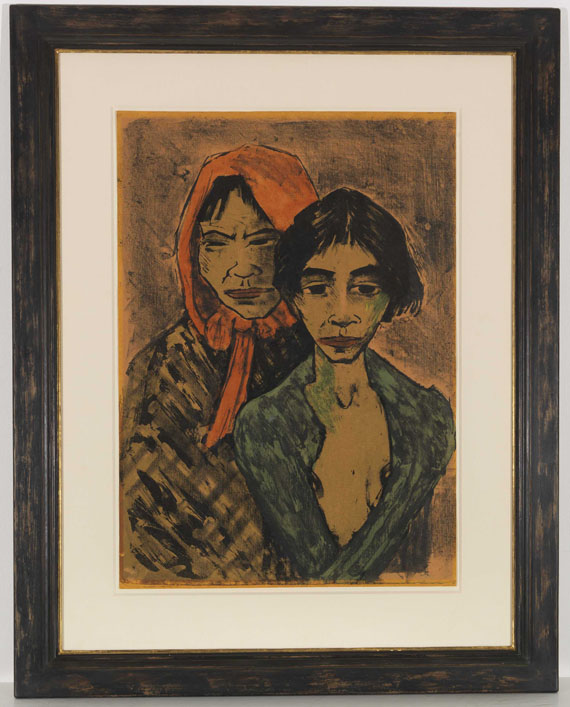 Otto Mueller - Zwei Zigeunerinnen (Zigeunermutter mit Tochter) - Frame image