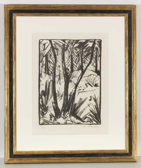Otto Mueller - Waldlandschaft mit kleinen Figuren (2) - Frame image