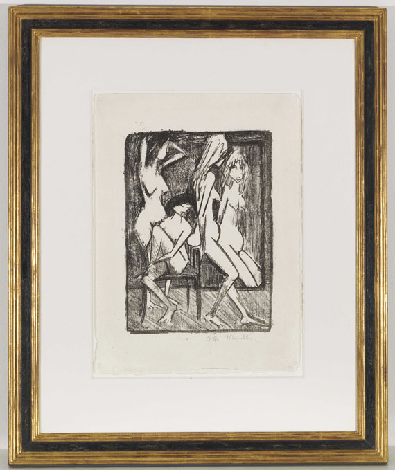 Otto Mueller - Drei Mädchen vor dem Spiegel - Frame image