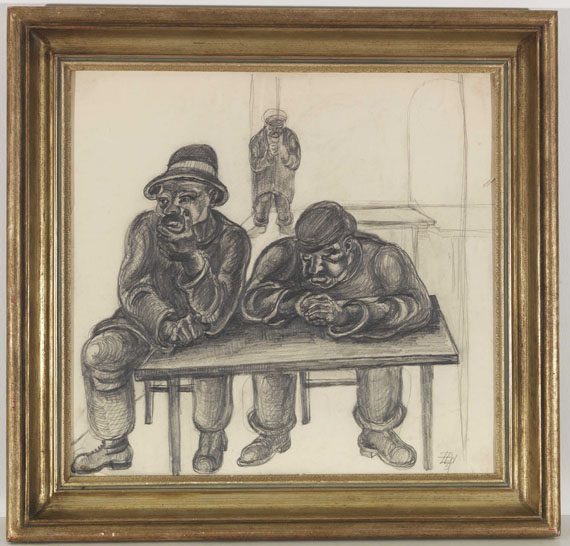 Elfriede Lohse-Wächtler - Drei Wartemänner - Frame image