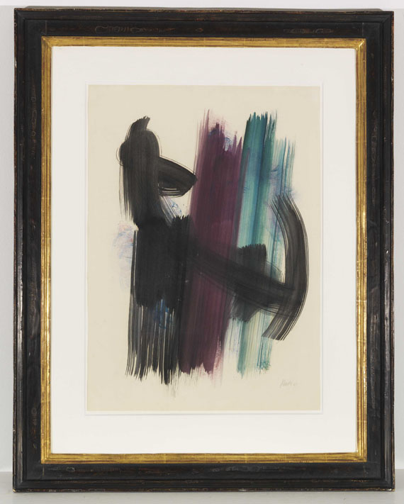 Fritz Winter - Komposition schwarz violett blau - Frame image