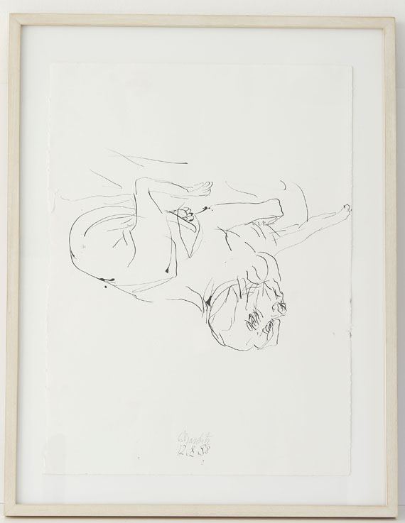 Georg Baselitz - Ohne Titel (Liegender Hund) - Frame image