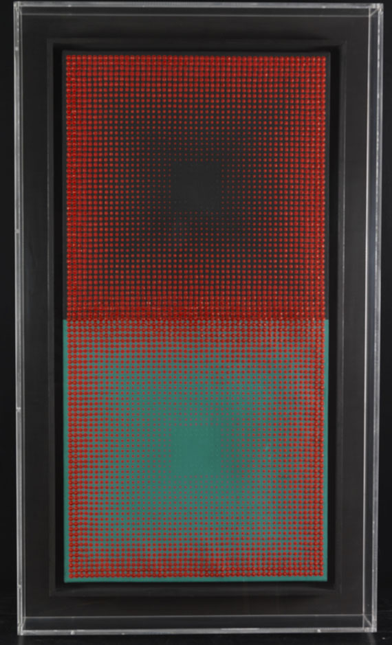 Almir da Silva Mavignier - Rote Quadrate auf Schwarz - Frame image