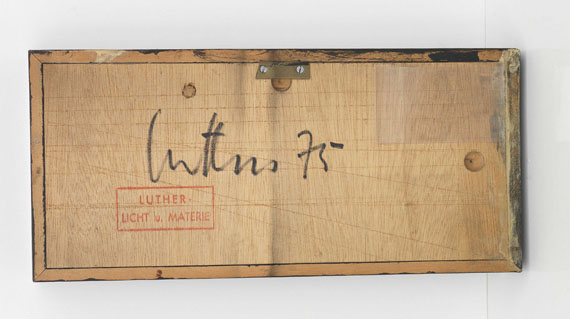 Adolf Luther - Ohne Titel (Licht und Materie) - Back side