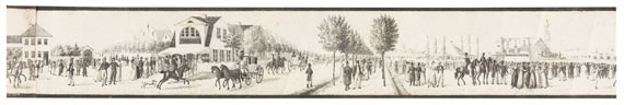 Peter Suhr - Panorama einer Reise von Hamburg nach Altona. 1823. Gerollt in Schatulle. - 