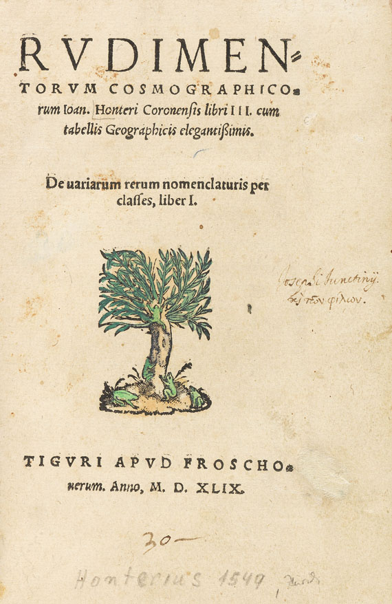 Johannes Honter - Rudimentorum Cosmographicorum libri III.