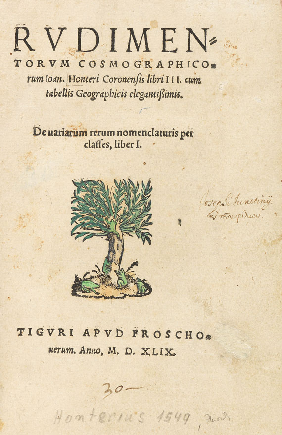 Johannes Honter - Rudimentorum Cosmographicorum libri III. - 