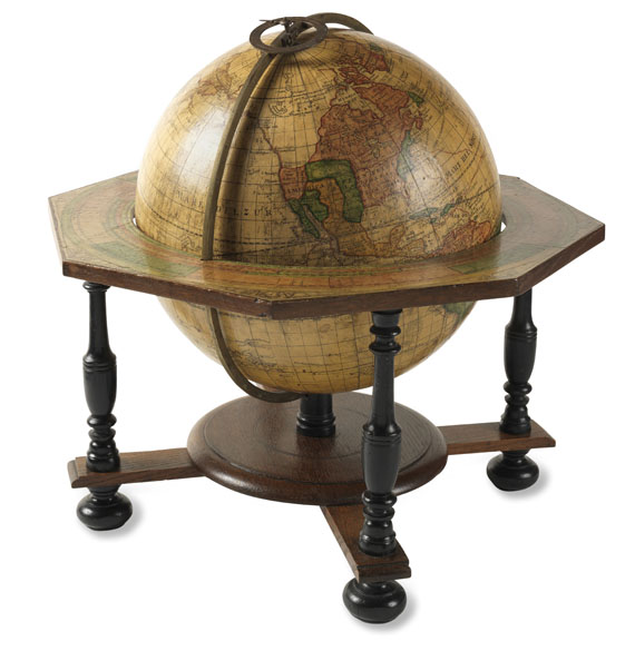 Globus - Pair of Celestial and Terrestrial Globes, 32 cm diameter. J. G. Doppelmayr 1728 (revised ed. by W. P. Jenig, 1789/90).