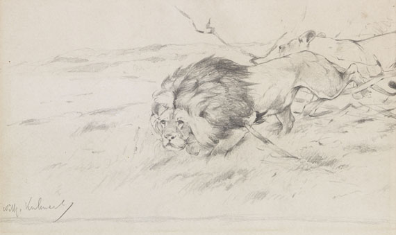 Löwenpaar auf der..., 1900