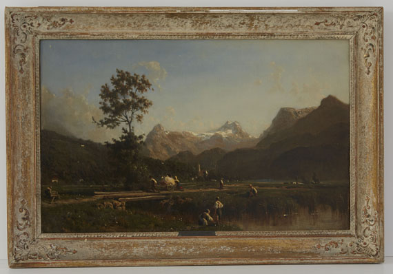 Karl Girardet - Schweizer Alpenlandschaft - Frame image