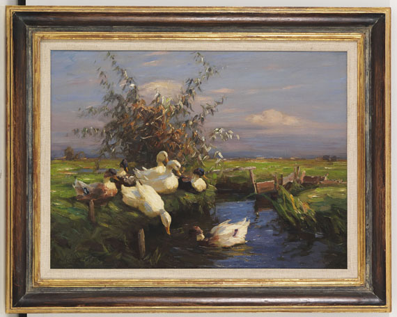 Alexander Koester - Sieben Enten am Graben - Frame image