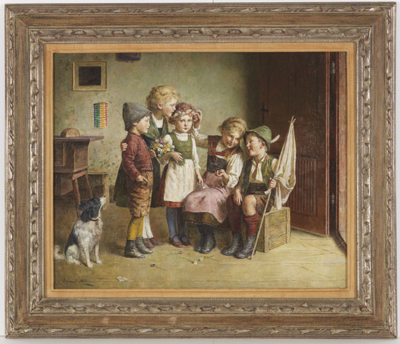 Edmund Adler - Das Blumenkränzchen - Frame image