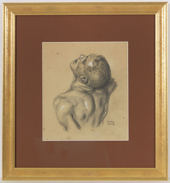 Franz von Stuck - Männlicher Akt, Kopf und Schulter - Frame image