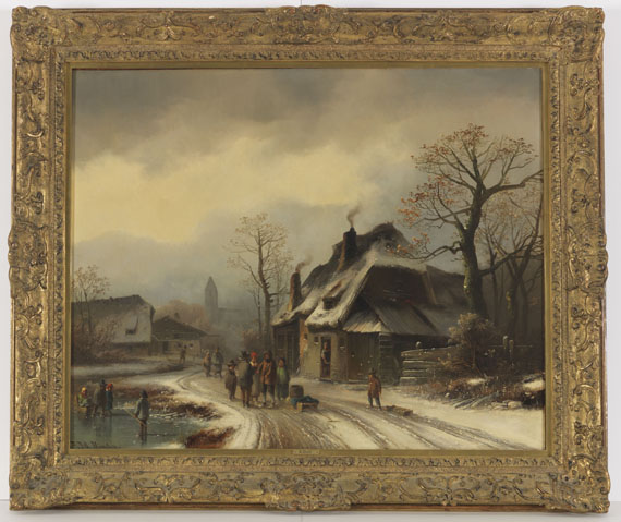 Anton Doll - Winterliche Dorfansicht - Frame image