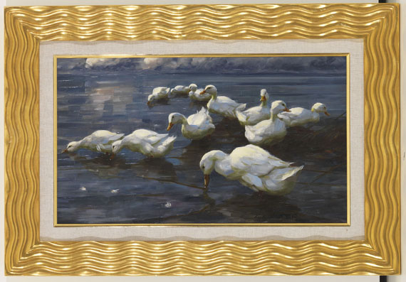 Alexander Koester - Enten am Seeufer - Frame image