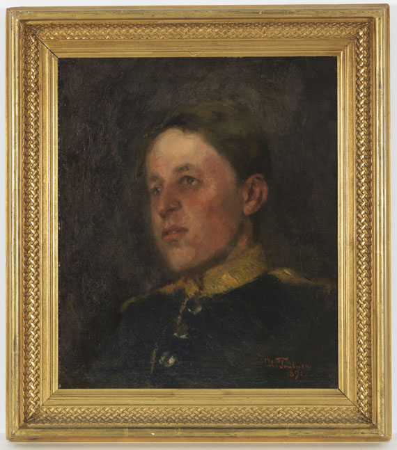 Wilhelm Trübner - Nikolaus Trübner als Dragoner - Frame image