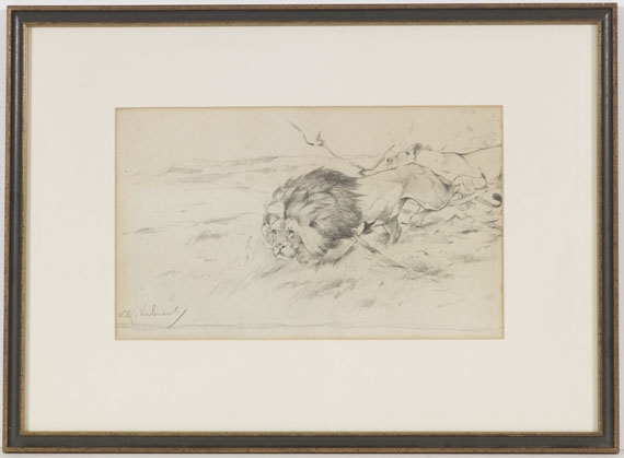 Wilhelm Kuhnert - Löwenpaar auf der Pirsch - Frame image
