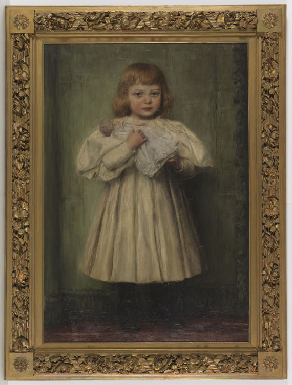 Wilhelm Carl Räuber - Mädchen mit Puppe (Die Adoptivtochter des Künstlers) - Frame image