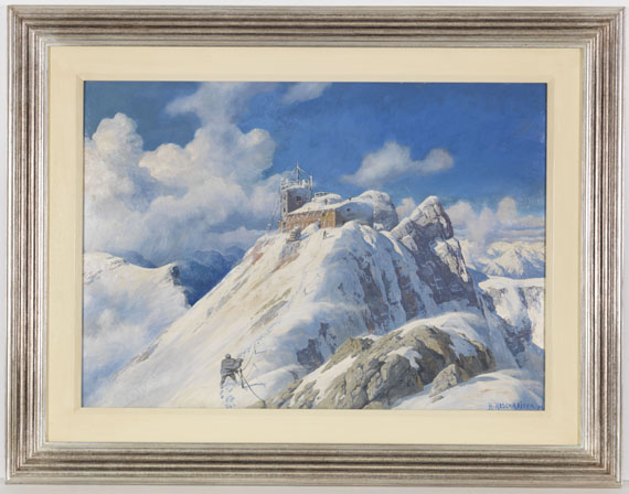 Rudolf Reschreiter - Der Zugspitzgipfel mit Wetterwarte und Münchner Haus - Frame image